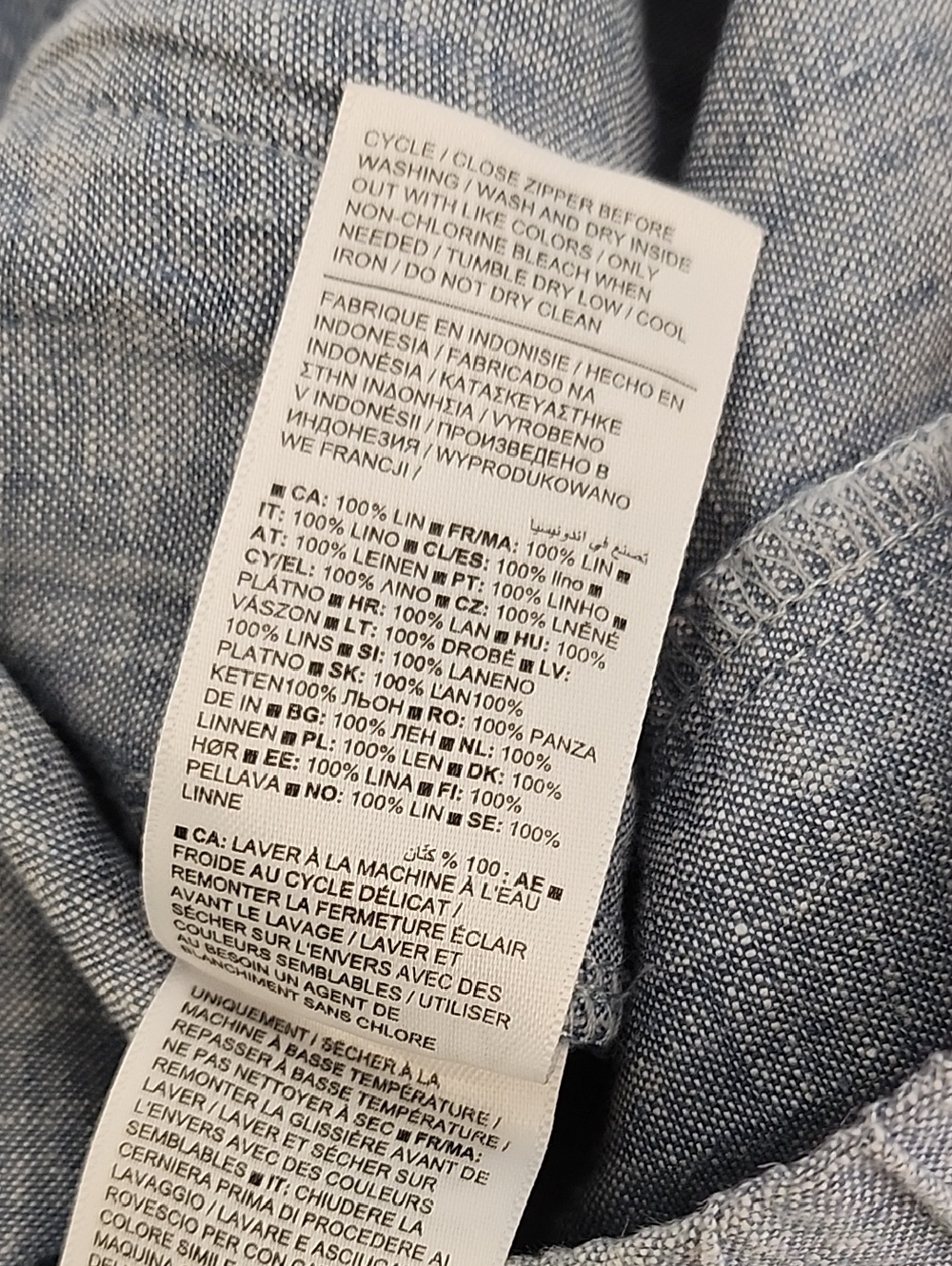 ATHLETA 100% LINEN Chambray Blue RETREAT Slit WIDE LEG Pants Sz 14 - Picture 16 of 16